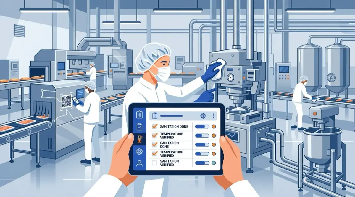 Élelmiszeripari HACCP karbantartás ellenőrzőlista illusztráció