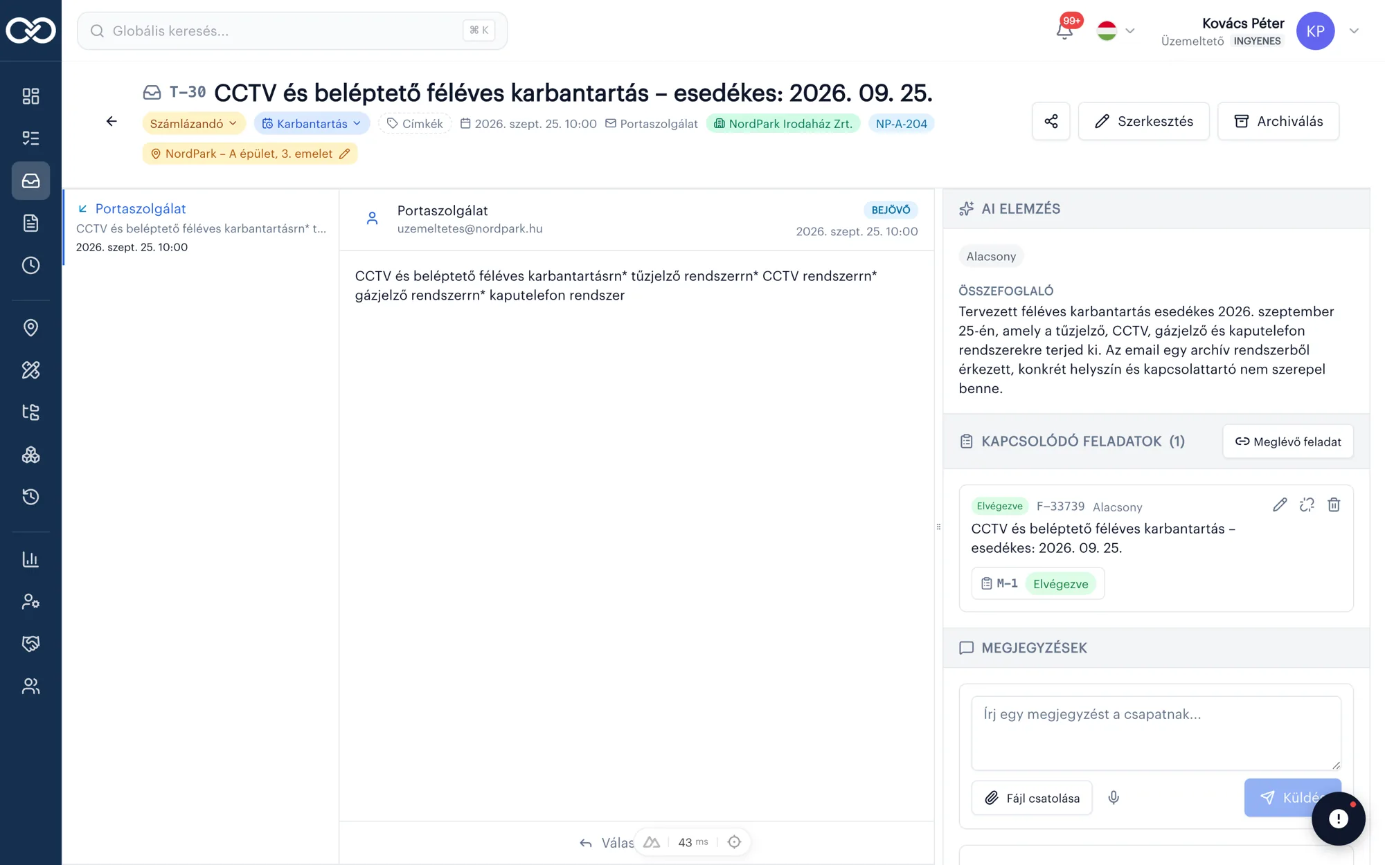 SafetyPro Ticketing — megnyitott ticket AI elemzéssel